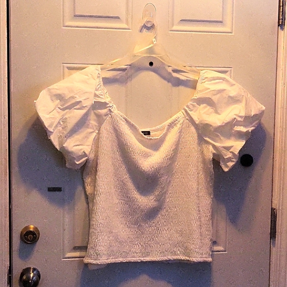 Inc white balloon sleeves Blouse Size 3x NWOT